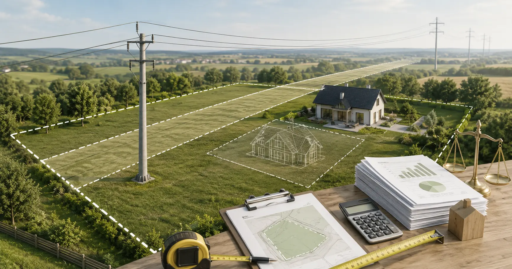 Ile wynosi odszkodowanie za słupy energetyczne na działce?