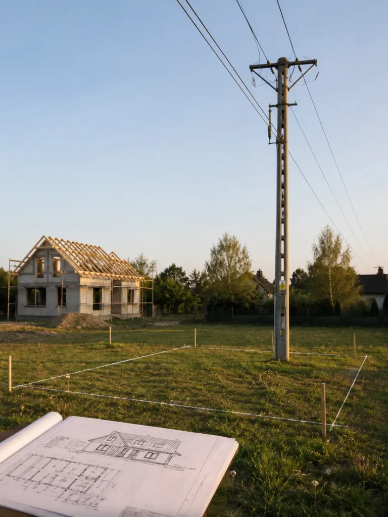 Odszkodowania za słupy energetyczne na działce z planowaną budową domu